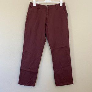 Ocean Current Men Pants 32x32 Plum Cotton Flat Front Casual Straight Leg New